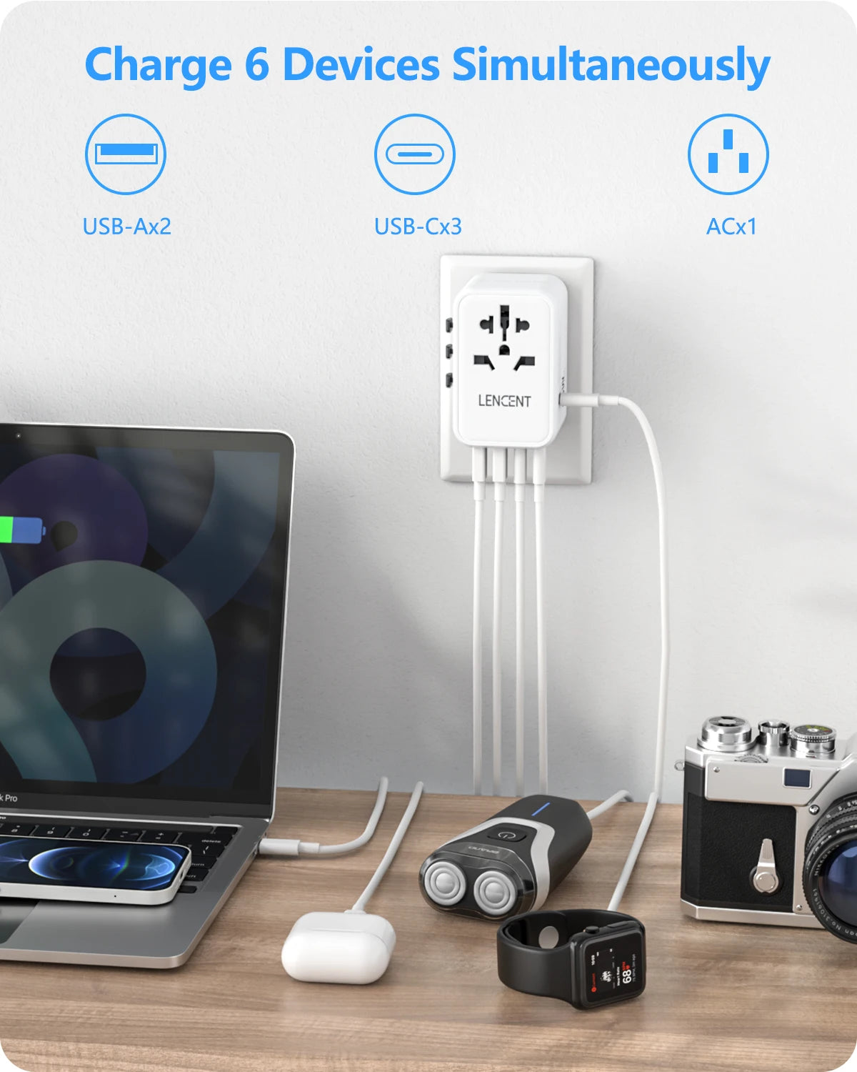 Terra Universal Travel Adapter 65W GaN - Fast Charging