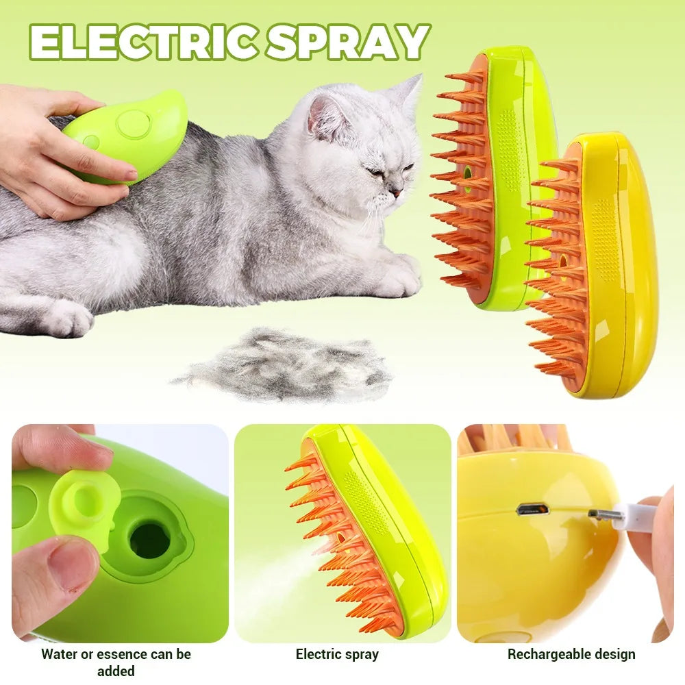 3-in-1 Cat Steam Brush - Steam Cleaning Function
