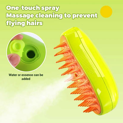 3-in-1 Cat Steam Brush - Massage and De-shedding